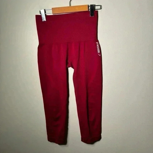 Gymshark Energy Seamless Crop LeggingsRed/Pink Athletic Wear Gym Sz S - Picture 3 of 6
